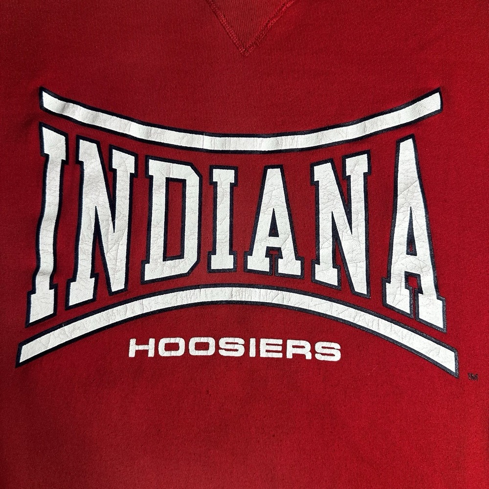 Vintage Russell Athletic Indiana Hoosiers Crewneck Sweatshirt Men XL Red 80s 90s - Picture 4 of 8
